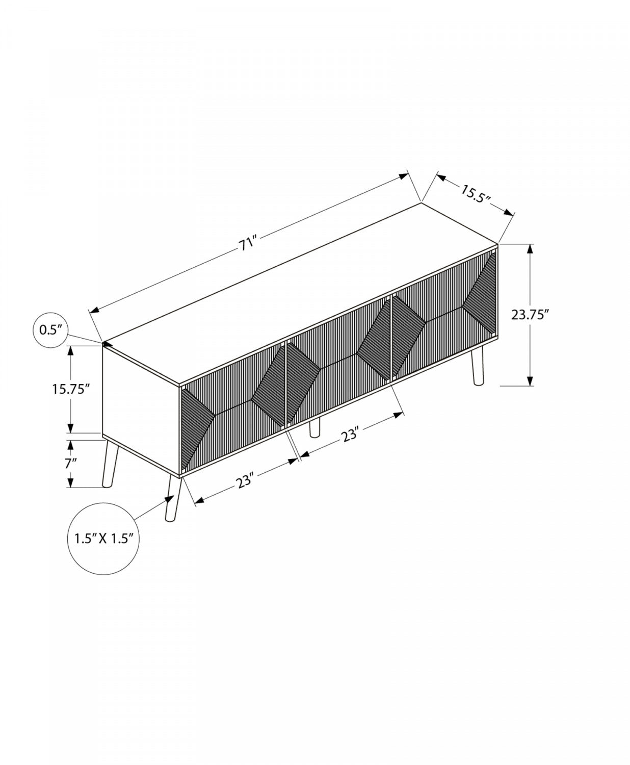 Sonnet 71" TV Stand - Walnut