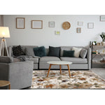 Sterling Contemporary Floral Area Rug - Cream Green Rust - 5' X 8'