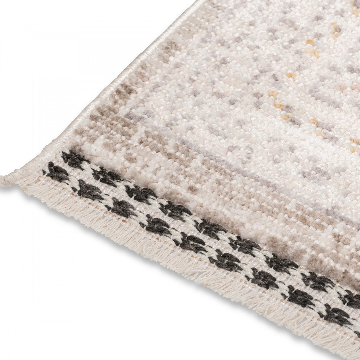 Poetic Bordered Rug - 3' x 5' - Antique White/Brown