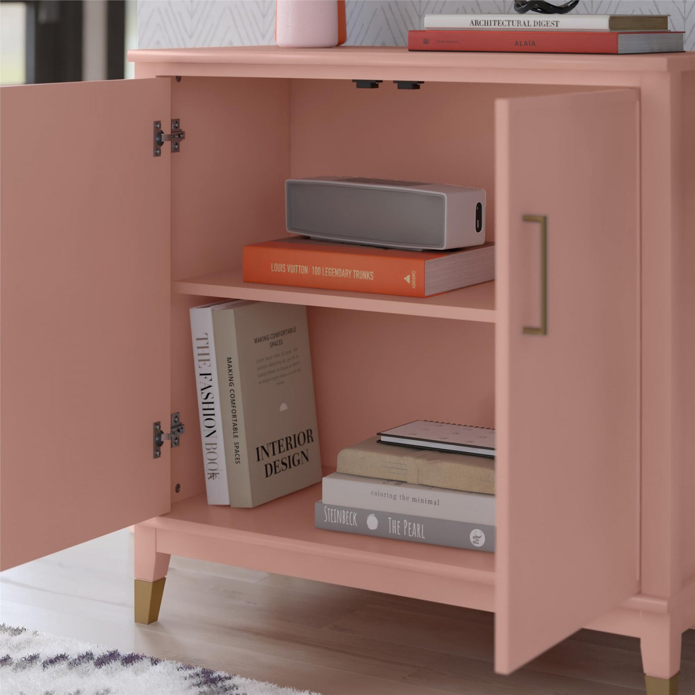 Westerleigh 2-Door Accent Cabinet - Pale Pink