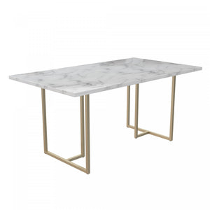 Astor Dining Table - White Marble/Gold