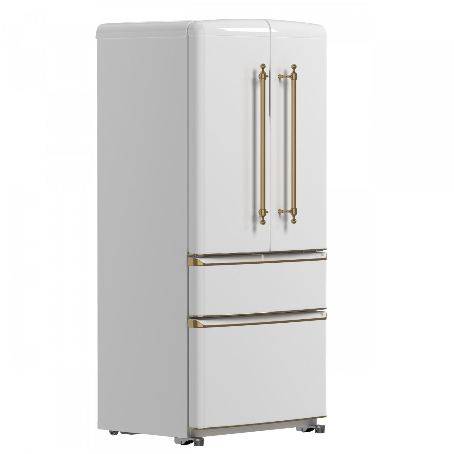 Forno Luigi 33" 18 Cu.Ft. White French Door Refrigerator - FFFFD1791-33WHT