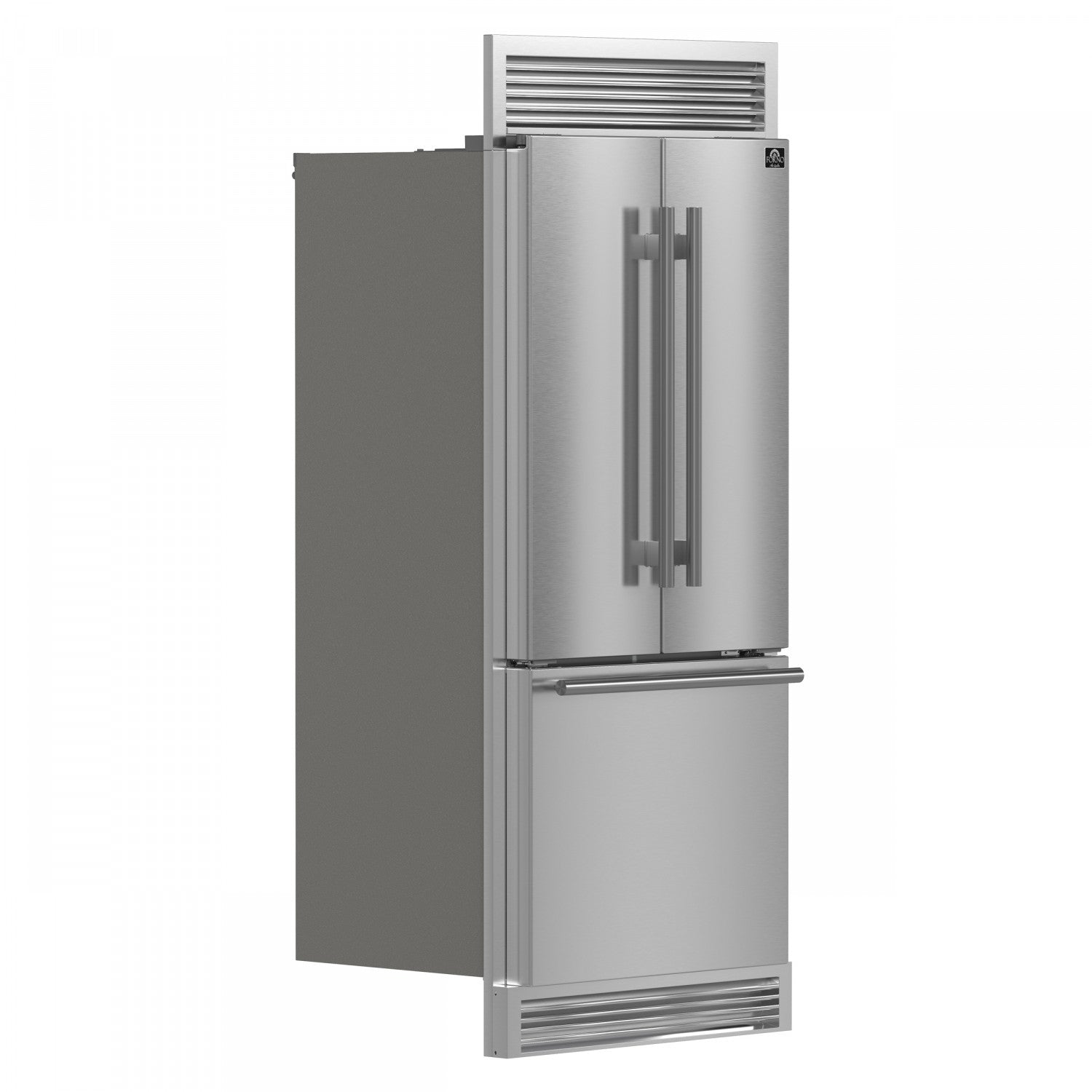 Forno Gallipoli 30" 17.5 Cu.Ft. Stainless Steel French Door Refrigerator - FFFFD1974-35SG
