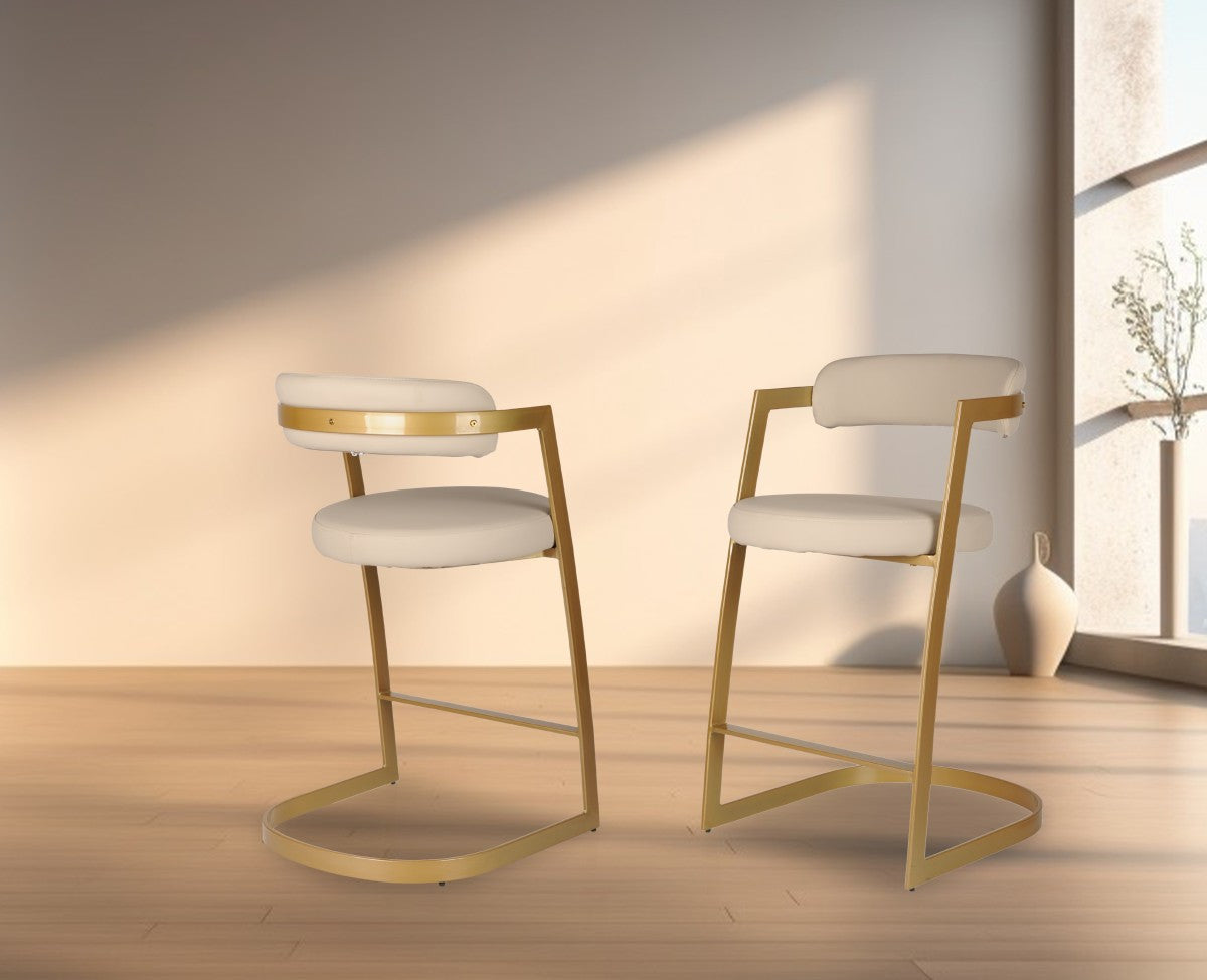 Makai Counter Stool - Gold - Set of Two