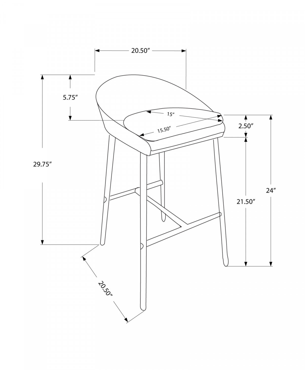 Juliette Counter Stool - White - Set Of Two