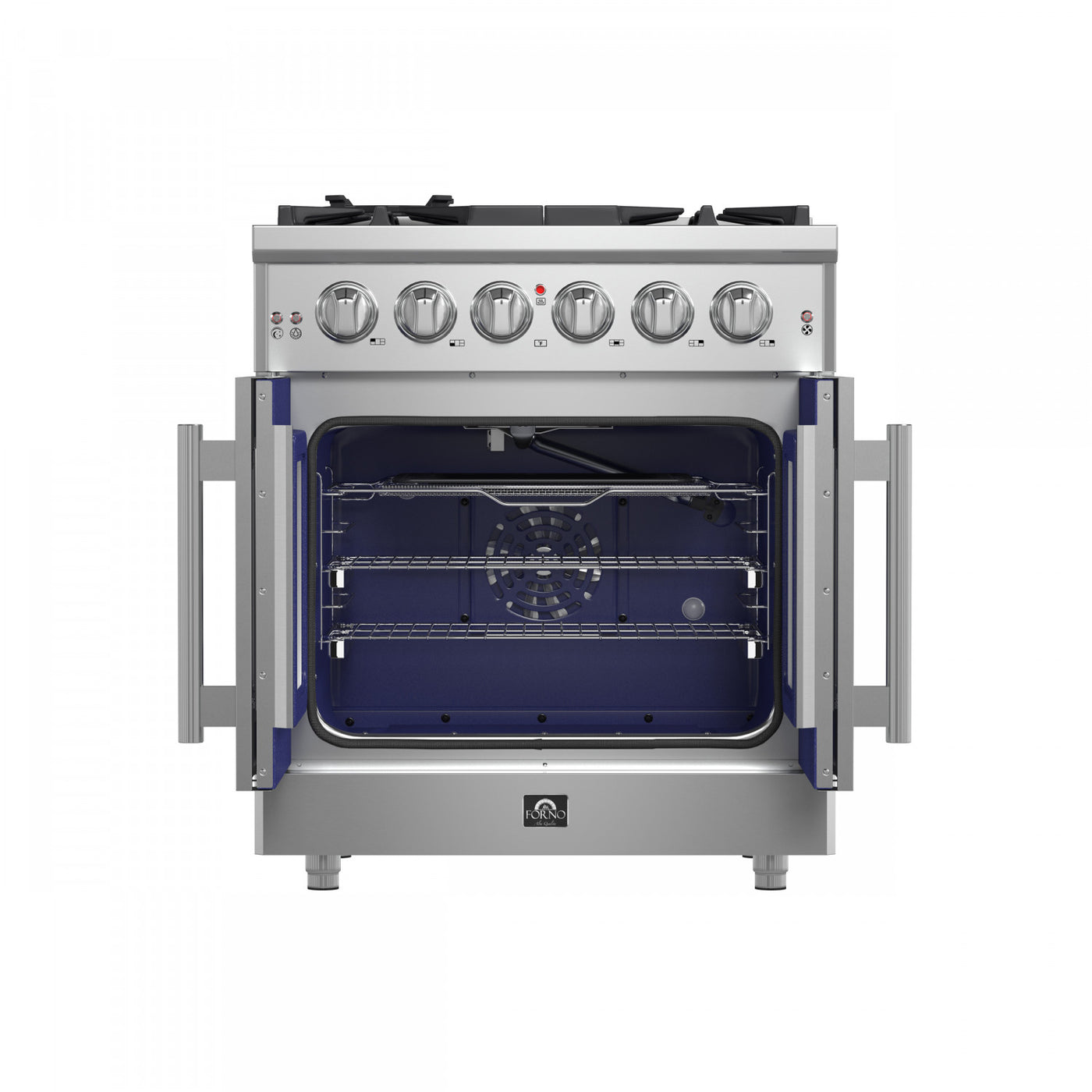 Forno Massimo 30" Stainless Steel French Door Freestanding Gas Range (4.32 Cu. Ft.) - FFSGS6439-30