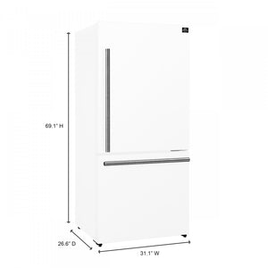 Forno Milano 31" White Bottom Freezer Refrigerator with Right Swing Door (17.2 Cu. Ft.) - FFFFD1785-31WHT