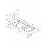 Evelyn Twin Bed - Dark Grey