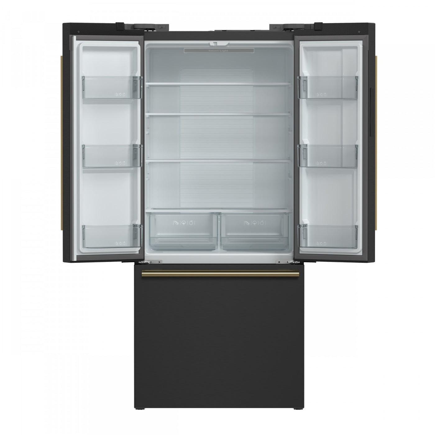 Forno Gallipoli Black French Door Refrigerator with Ice Maker (17.5 Cu. Ft.) - FFFFD1974-31BLK