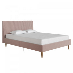 Daphne Upholstered Queen Bed - Blush Velvet