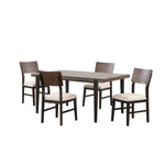 Arabella 5-Piece Dining Set - Black, Brown