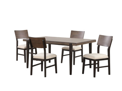 Arabella 5-Piece Dining Set - Black, Brown