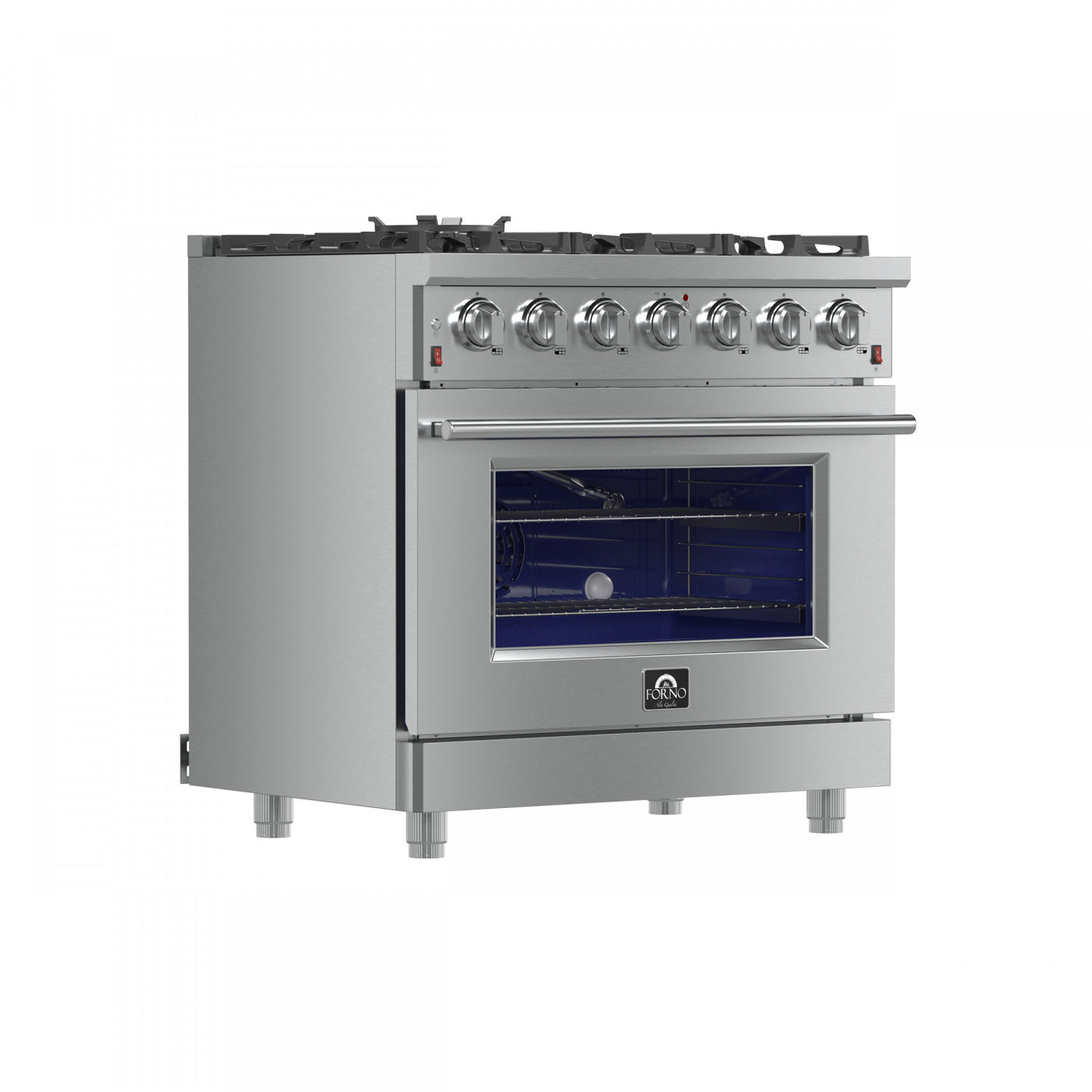 Forno Massimo 36" Stainless Steel Freestanding Gas Range With Air Fry (5.36 Cu. Ft.) - FFSGS6239-36
