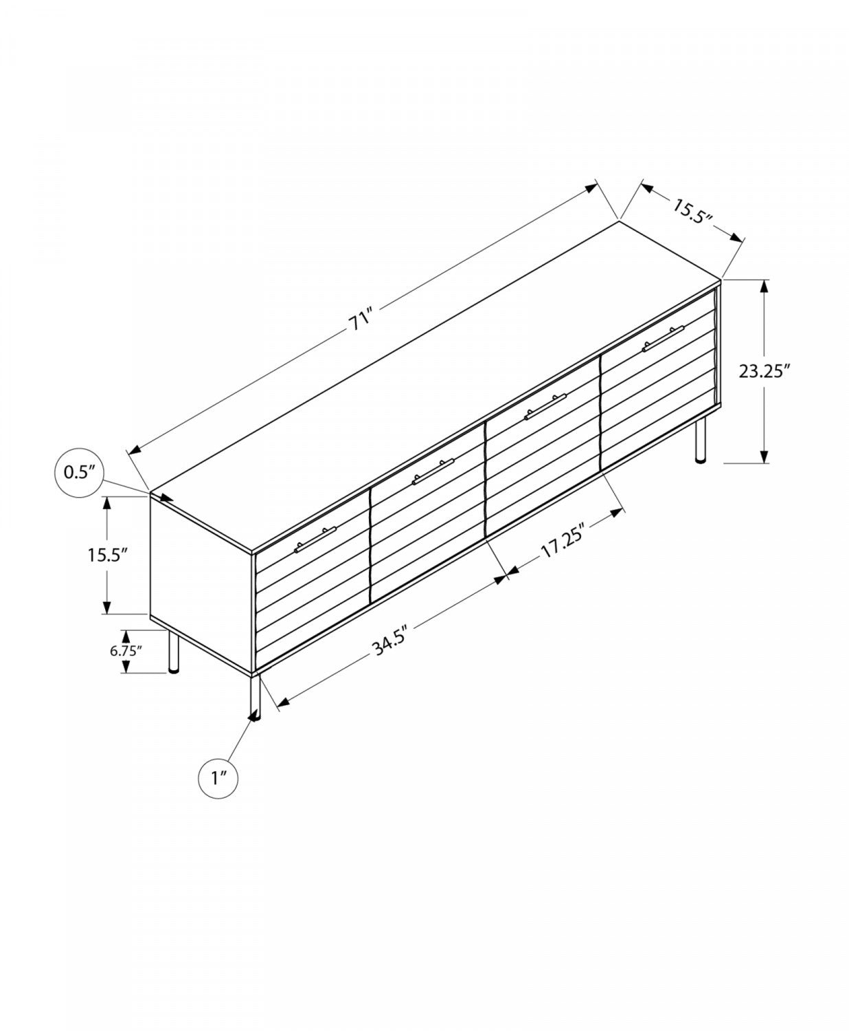 Oakley 71" TV Stand - Brown