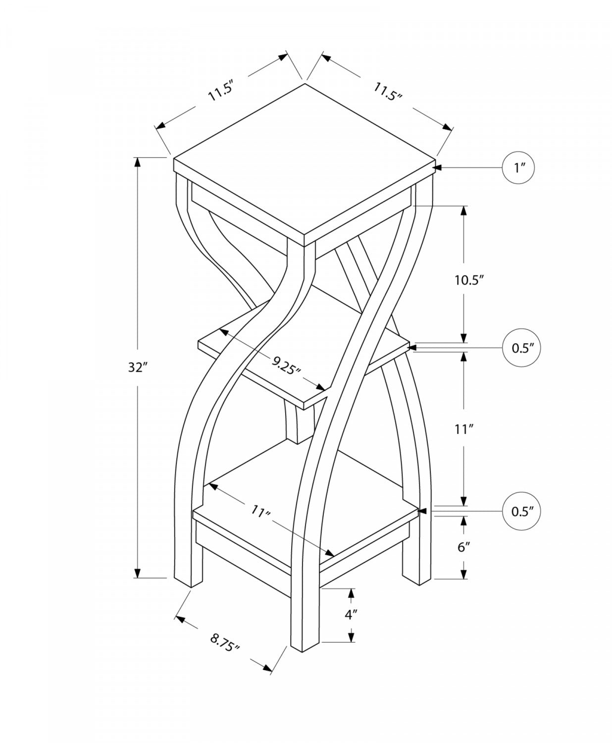 Thira Side Table - White