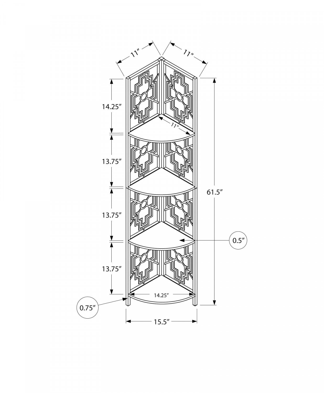 Tindra Bookcase - White