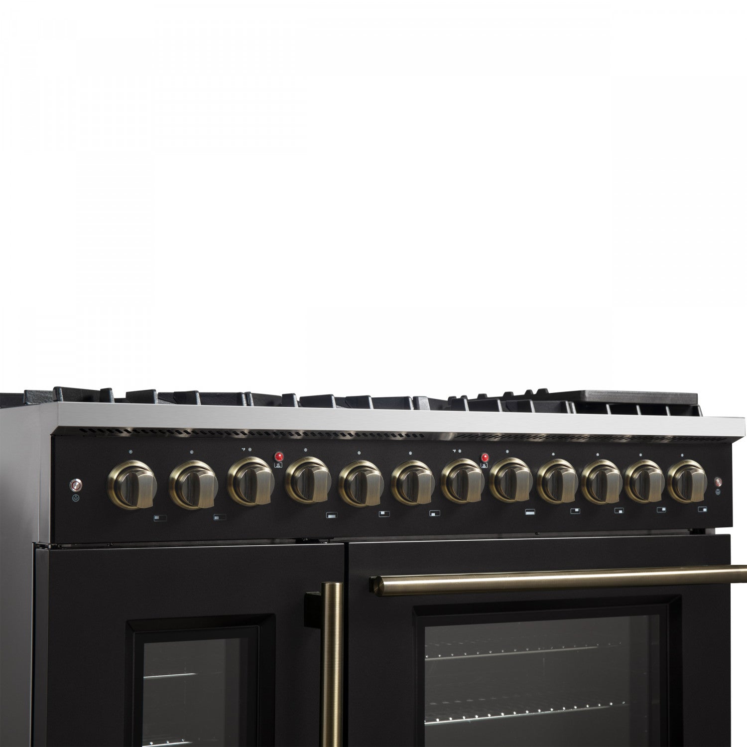 Forno Galiano 48" Black Freestanding Dual Fuel Double Oven Range with True Convection (6.58 Cu. Ft.) - FFSGS6356-48BLK