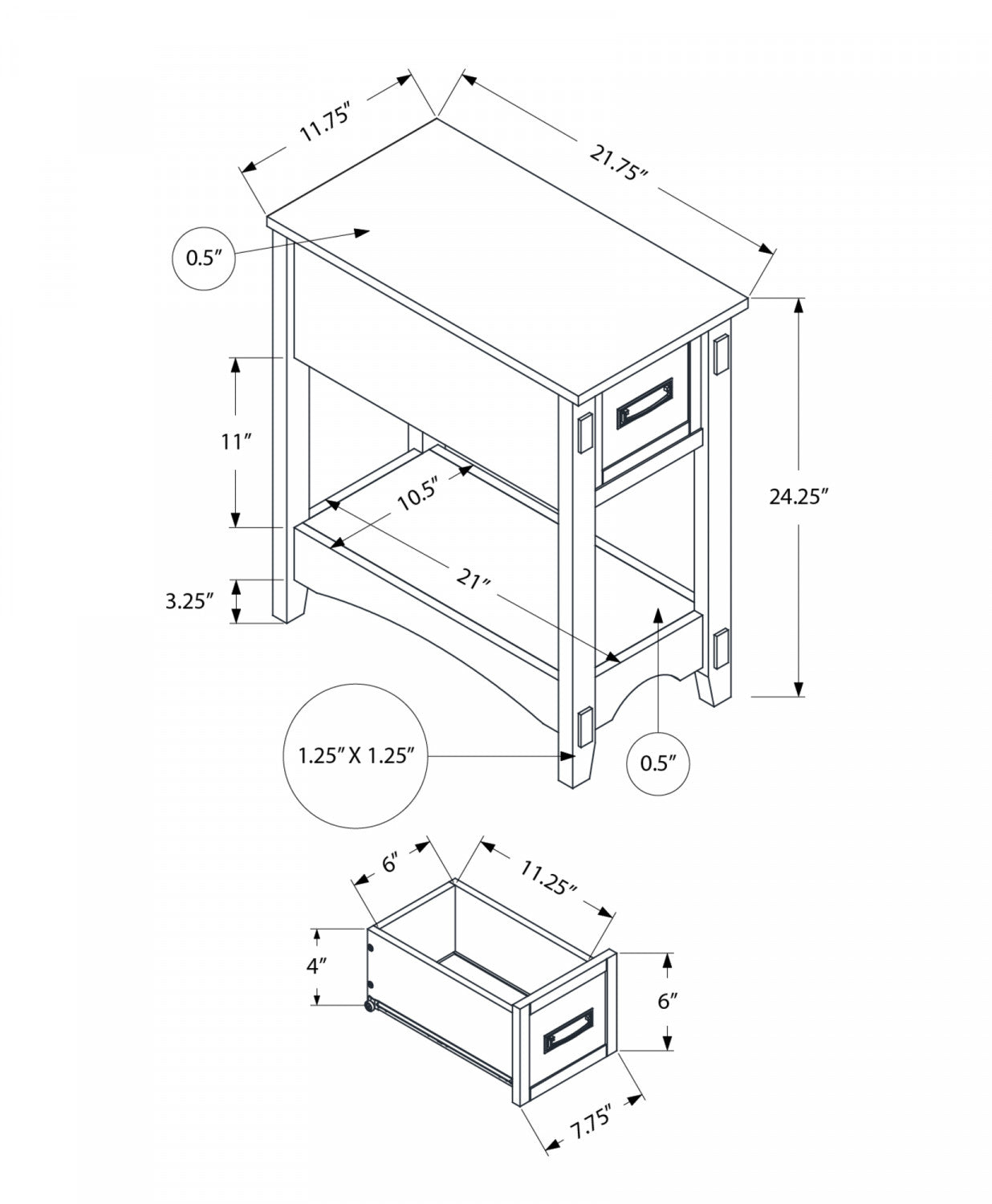Aurea Side Table - Walnut