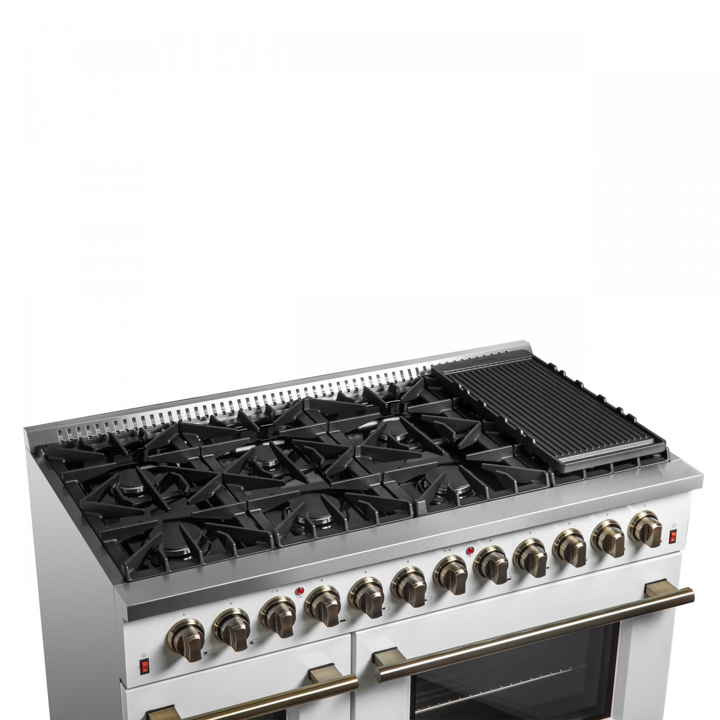 Forno Galiano 48" White Freestanding Dual Fuel Double Oven Range (6.58 Cu. Ft.) - FFSGS6156-48WHT