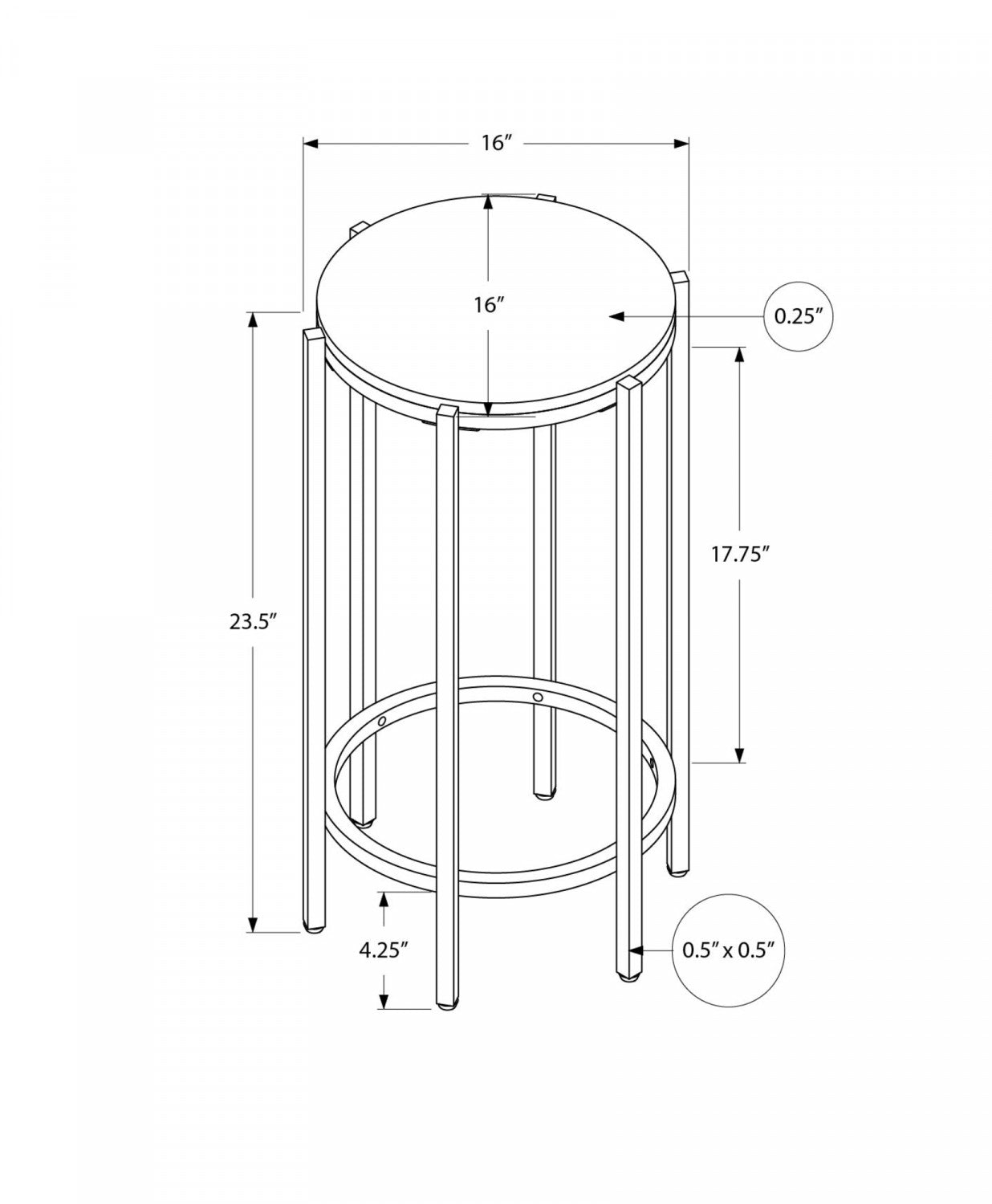 Remi Side Table - Beige/Black