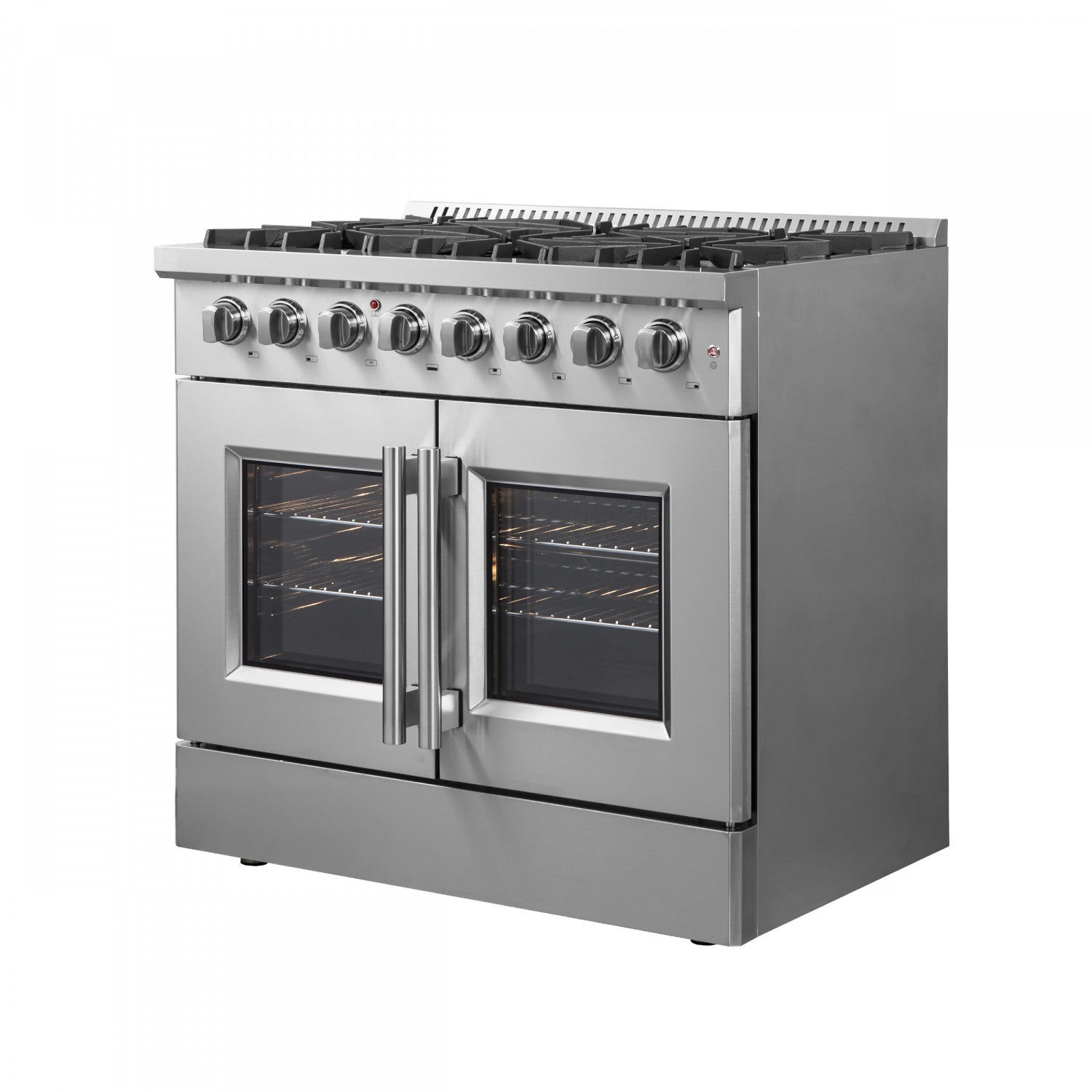Forno Galiano 36" Stainless Steel French Door Dual Fuel Range with True Convection (5.36 Cu. Ft.) - FFSGS6356-36