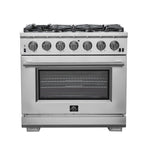 Forno Premium Stainless Steel Kitchen Package with 36" Range and Side-by-Side Refrigerator - FBDL-019-02CAUS
