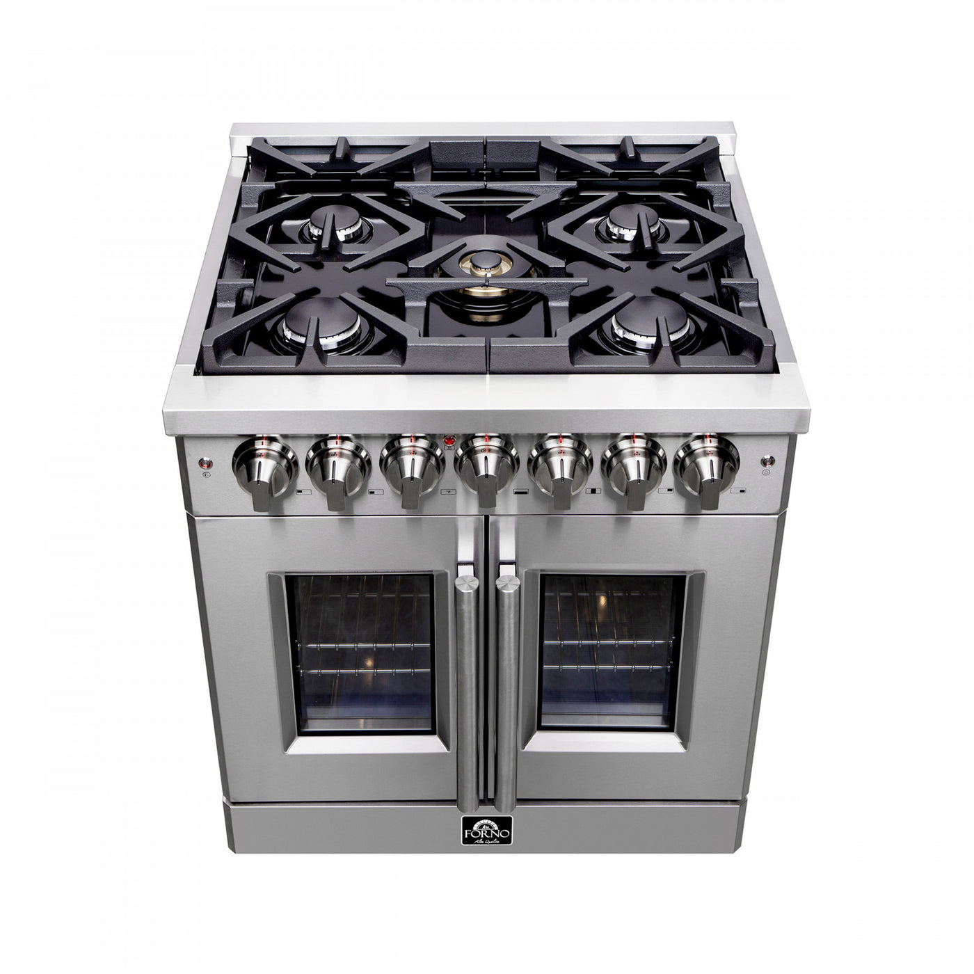 Forno Massimo Stainless Steel French Door Dual Fuel Range with True Convection (4.32 Cu. Ft.) - FFSGS6325-30
