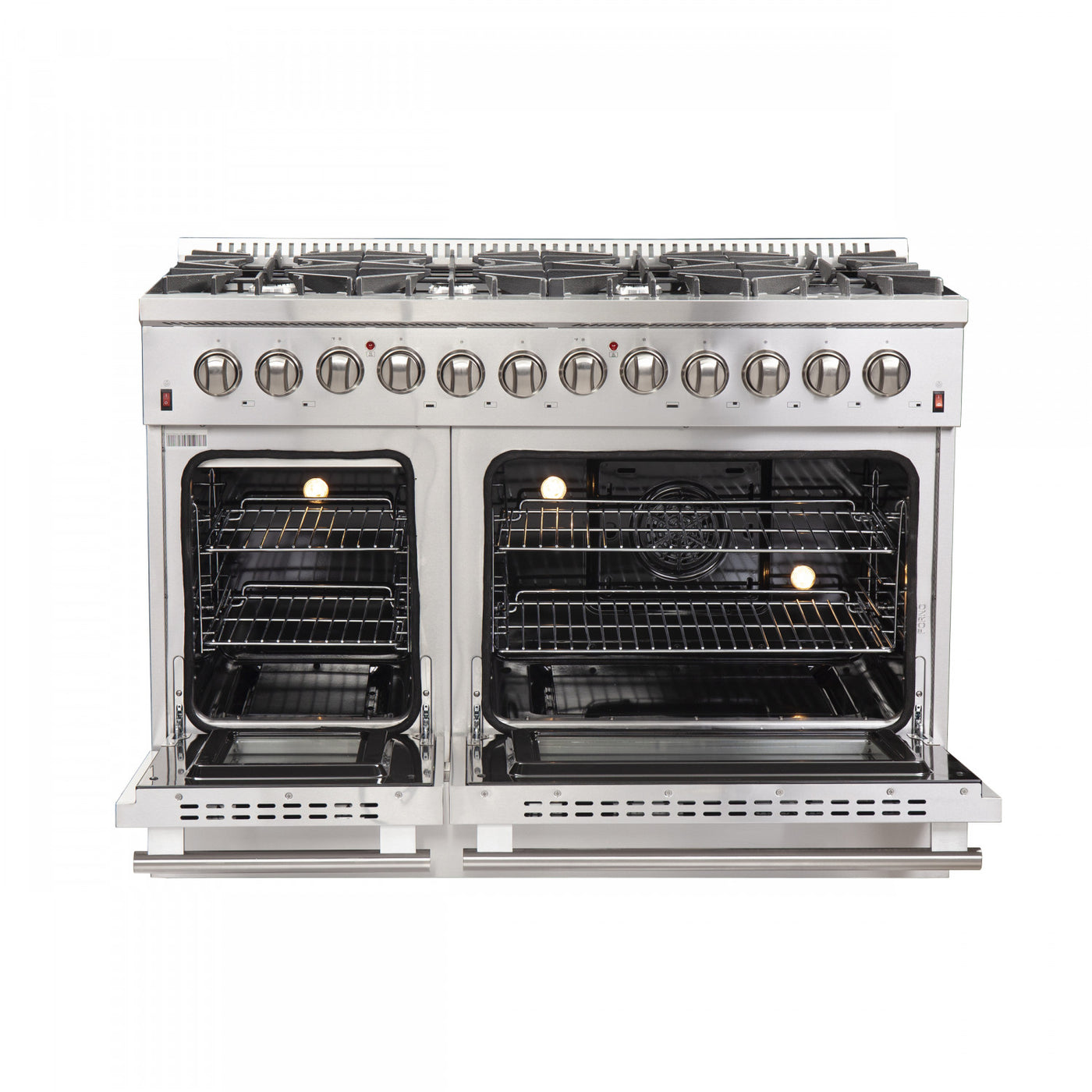Forno Galiano 48" Stainless Steel Freestanding Dual Fuel Double Oven Range (6.58 Cu. Ft.) - FFSGS6156-48