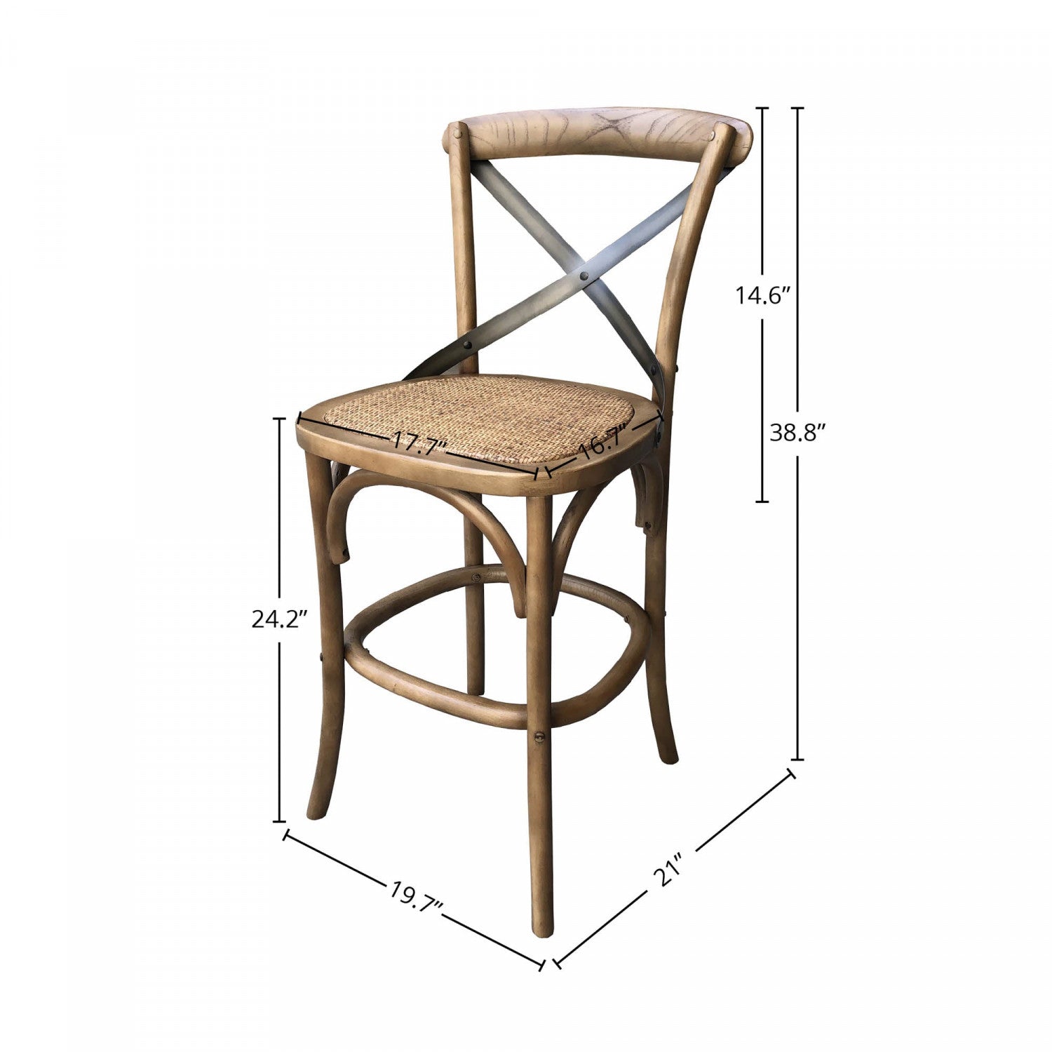 Bladsgade Rattan Counter Stool - Sundried