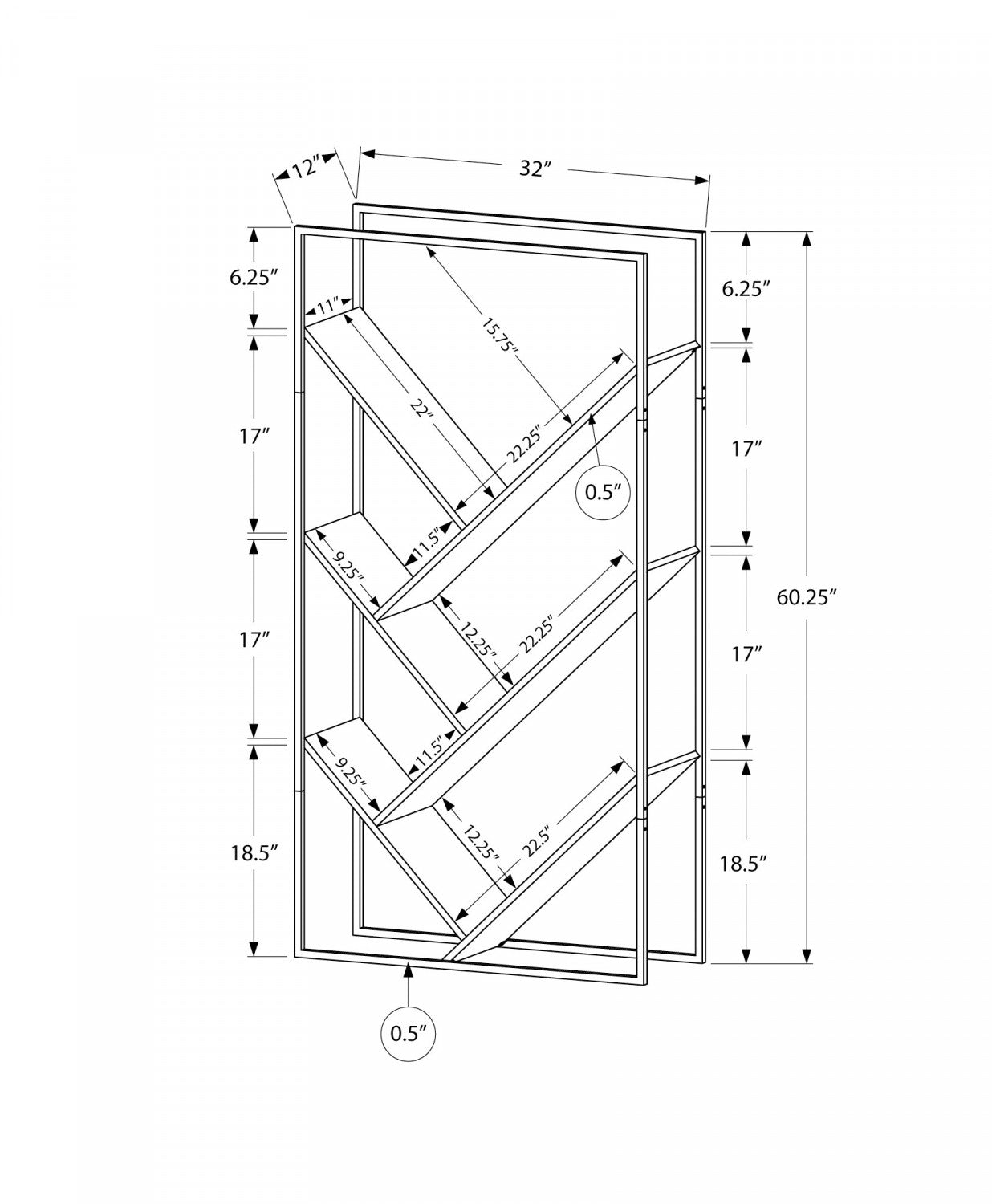 Sova Bookcase - Dark Taupe