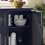 Channing 2 Door Storage Cabinet with Mesh Metal - Navy