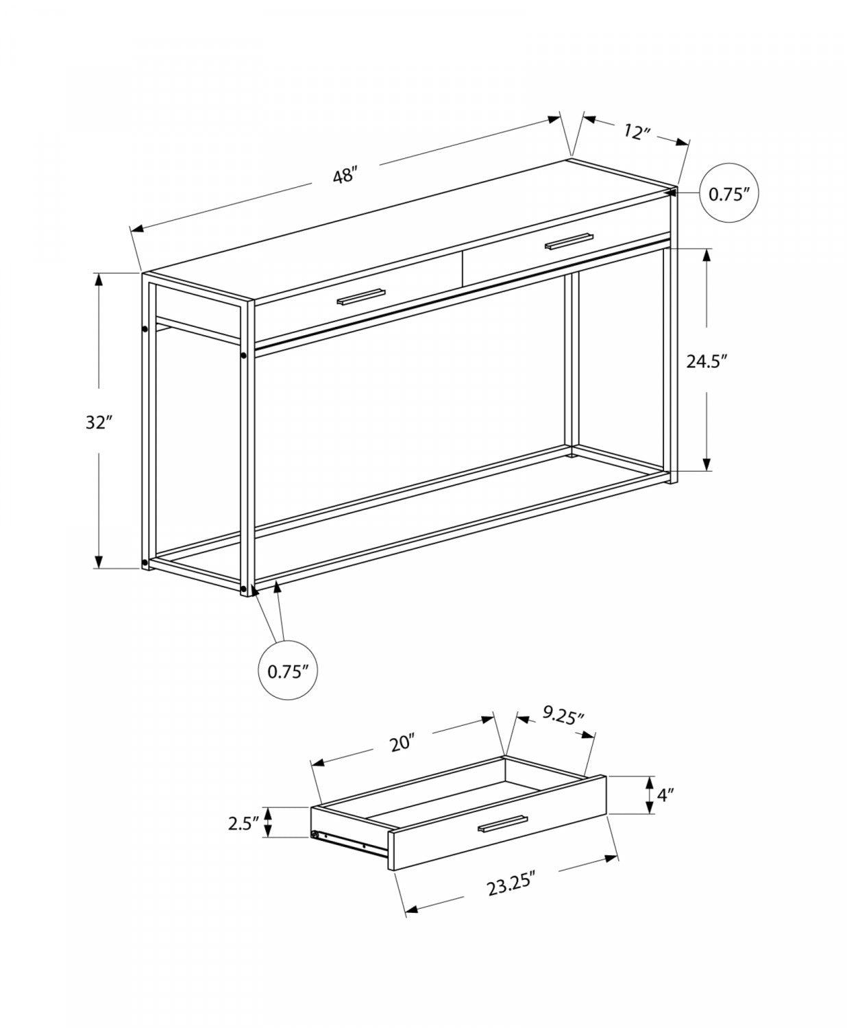 Fable Sofa Table - Black