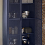 Channing Tall 2 Door Storage Cabinet with Mesh Metal - Navy