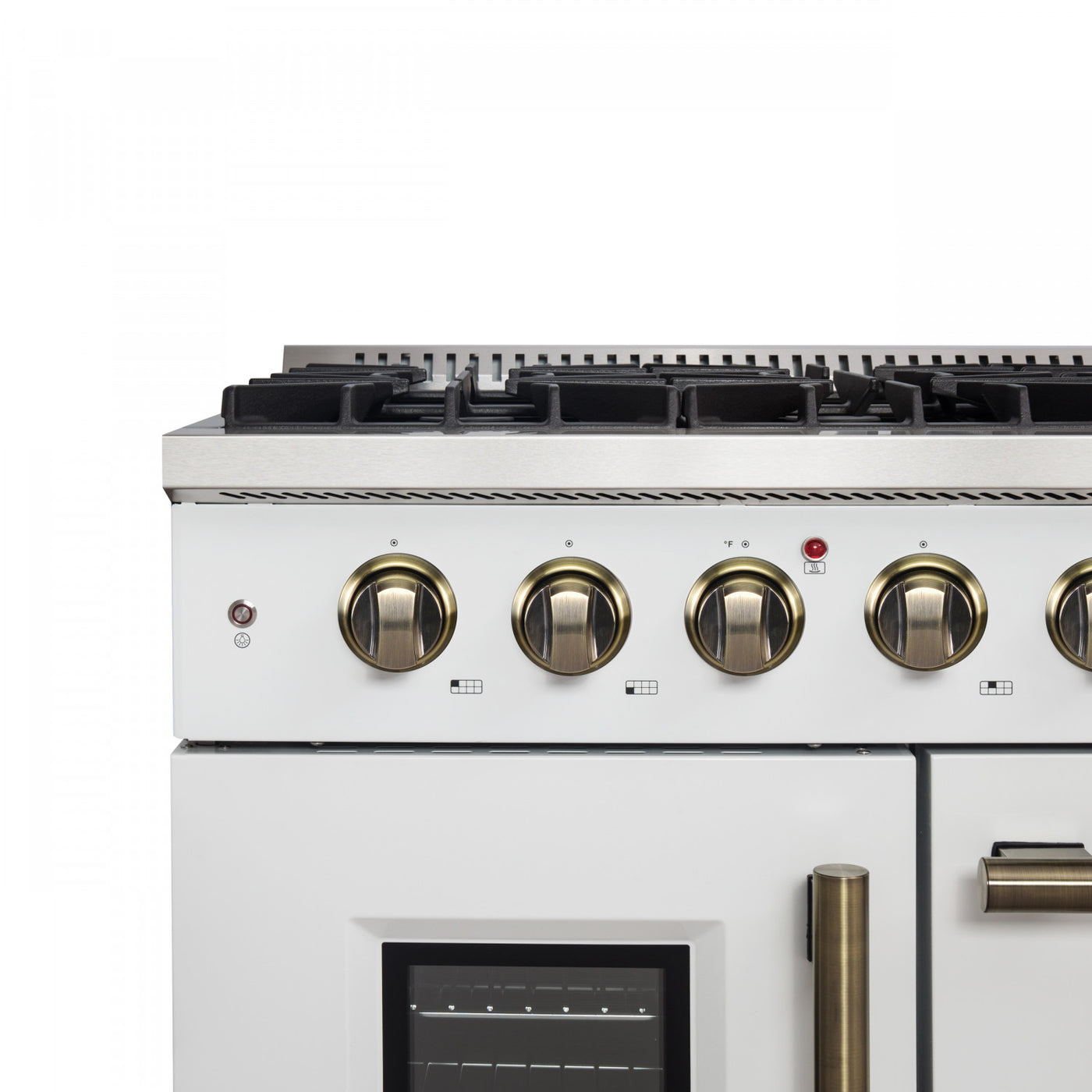 Forno Galiano 48" White Freestanding French Door Double Oven Gas Range (6.58 Cu. Ft.) - FFSGS6444-48WHT