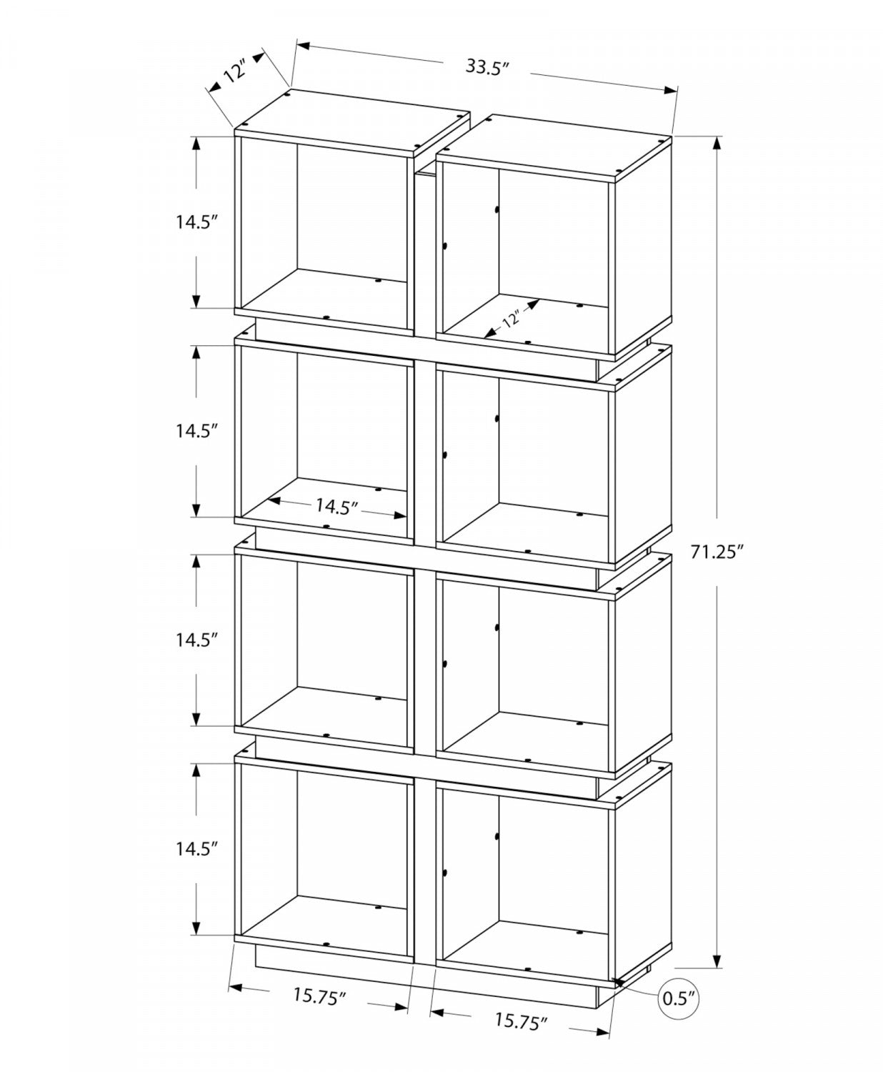 Rhea Bookcase - White
