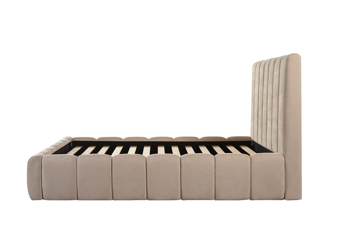 Lotus Queen Bed - Beige