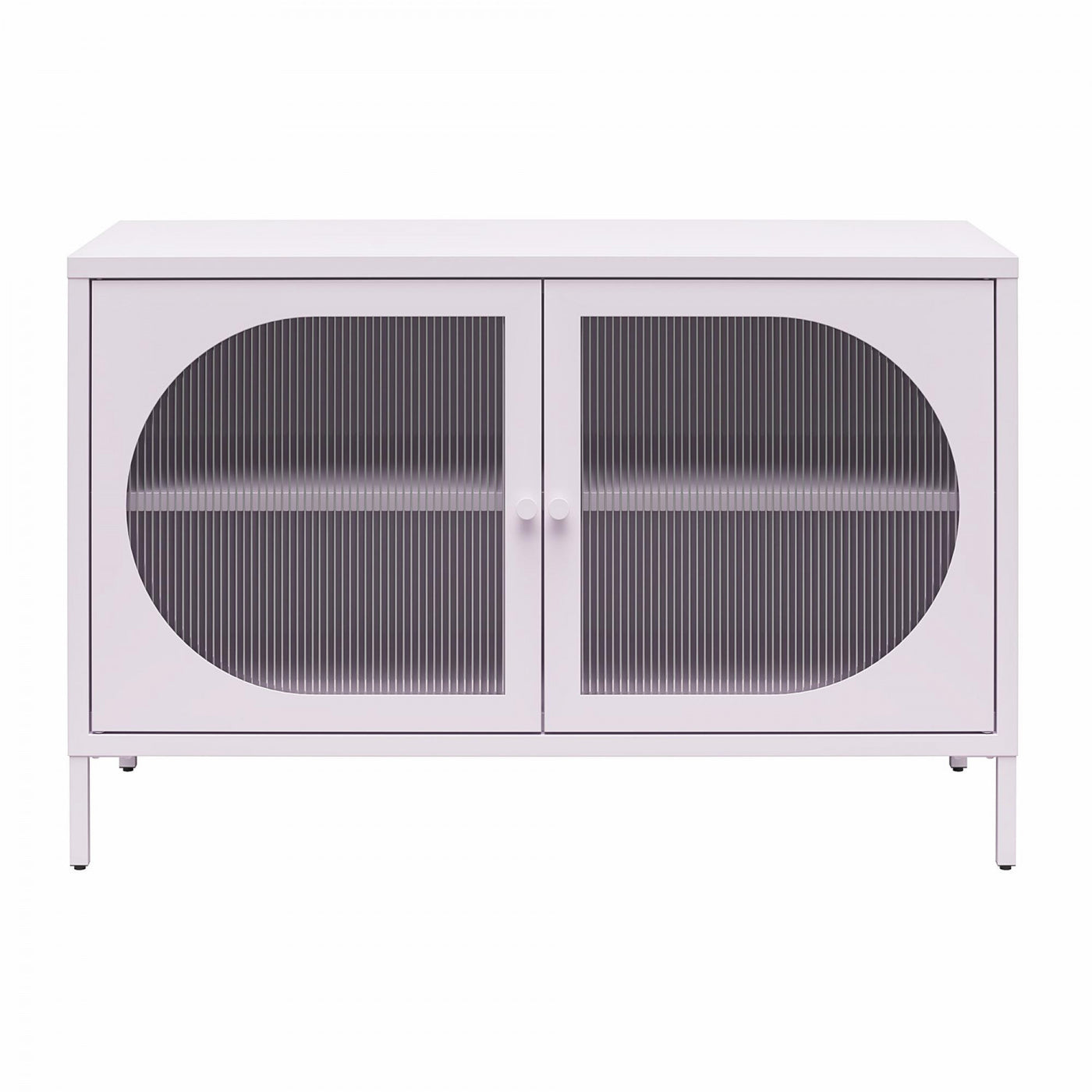 Luna Wide 2-Door Accent Cabinet with Fluted Glass - Lilac
