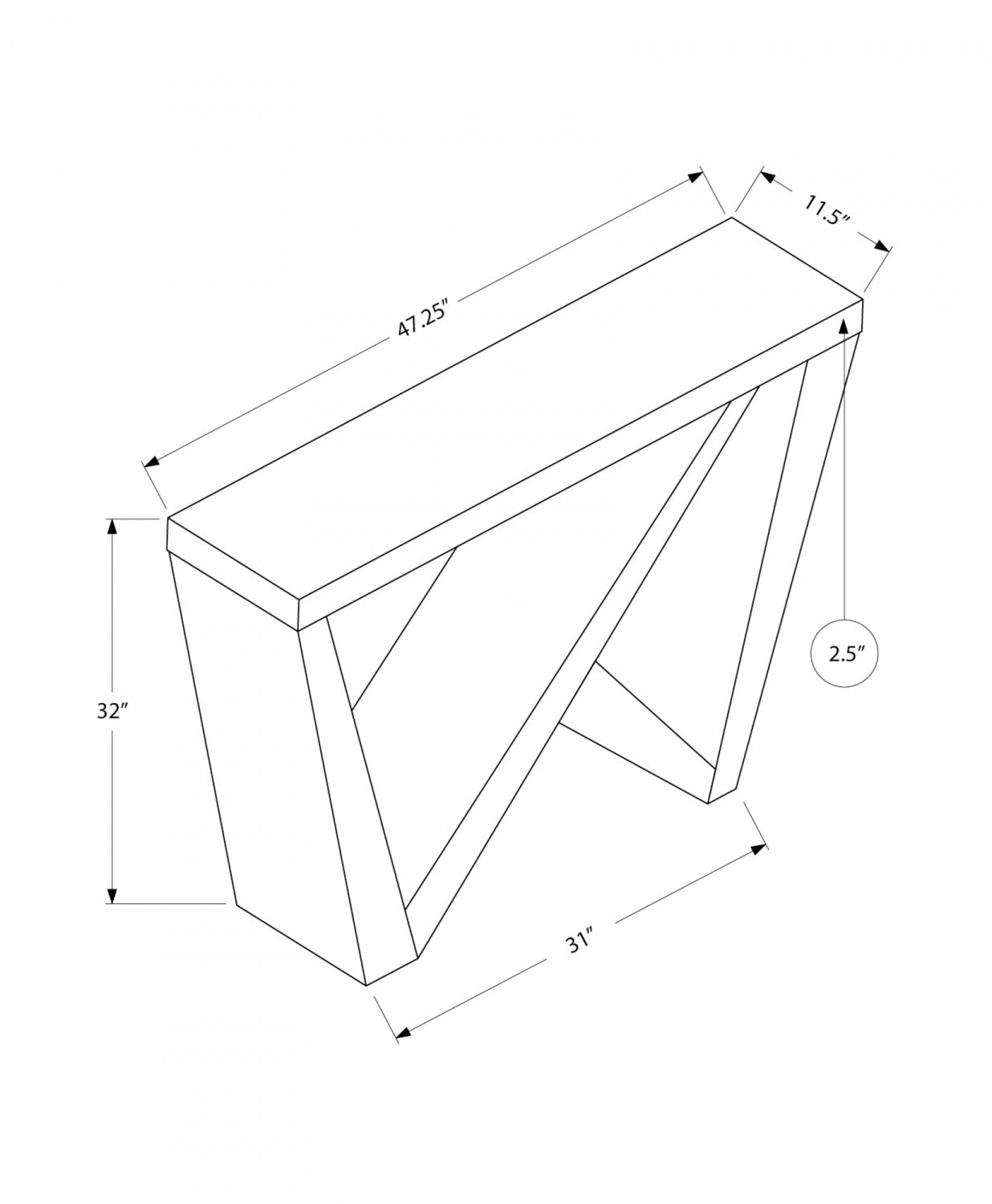 Denzi Sofa Table - White