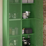 Channing Tall 2 Door Storage Cabinet with Mesh Metal - Kelly Green