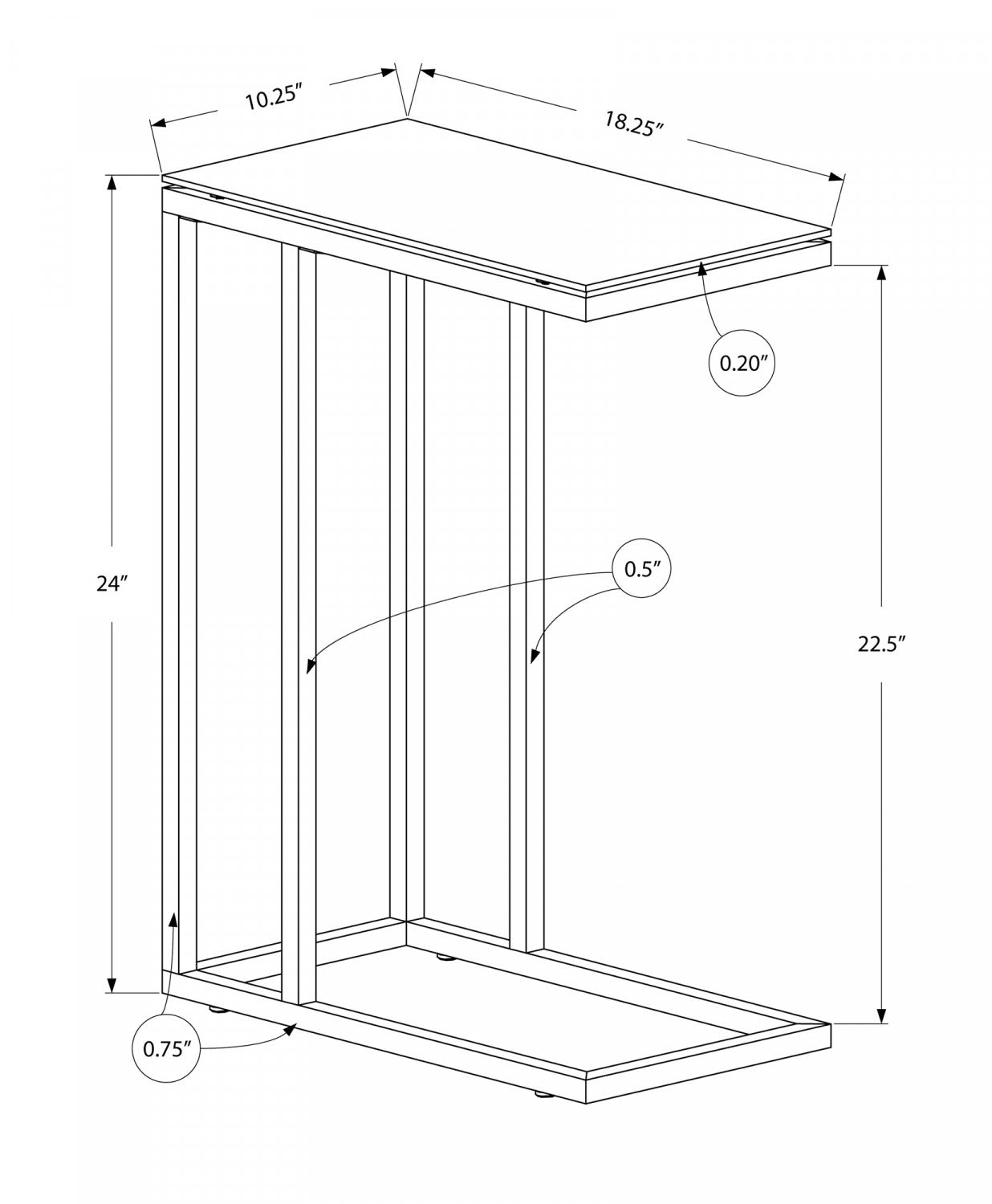 Breck Side Table - Chrome