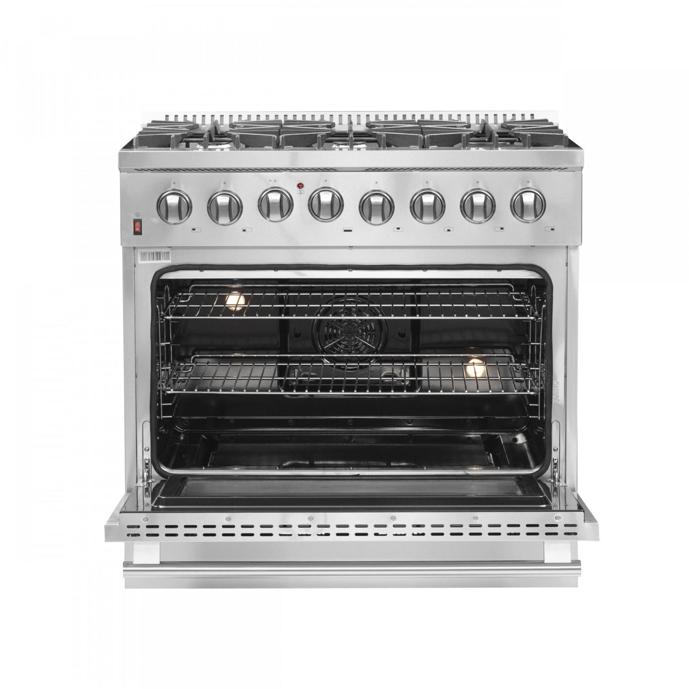 Forno Galiano 36" Stainless Steel Dual Fuel Range With True Convection (5.36 Cu. Ft.) - FFSGS6156-36