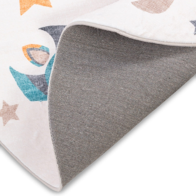 Dreamland Rocket Ship Rug - 4ft Round - Multi-Colour