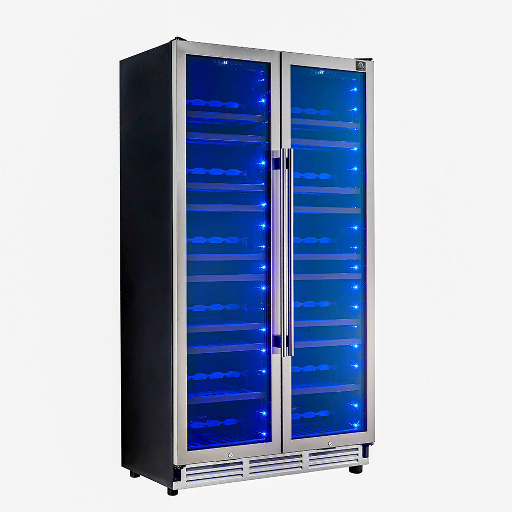 Forno Vernazza 40" 25 Cu.Ft. Stainless Steel 166 Bottle Dual Zone Wine Cellar - FWCDR6642-40S