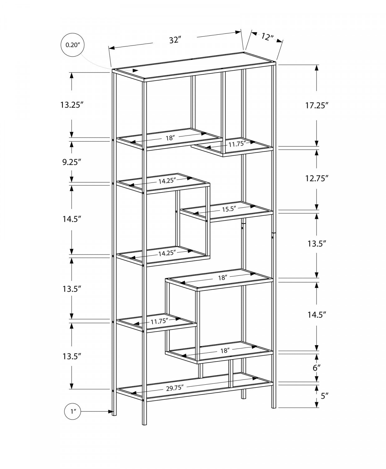Quin Bookcase - White
