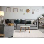 Machine Washable Modern Stripes Area Rug - Cream Beige - 8' X 11'