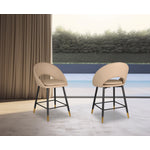 Mila Counter Stool - Beige/Black - Set of Two