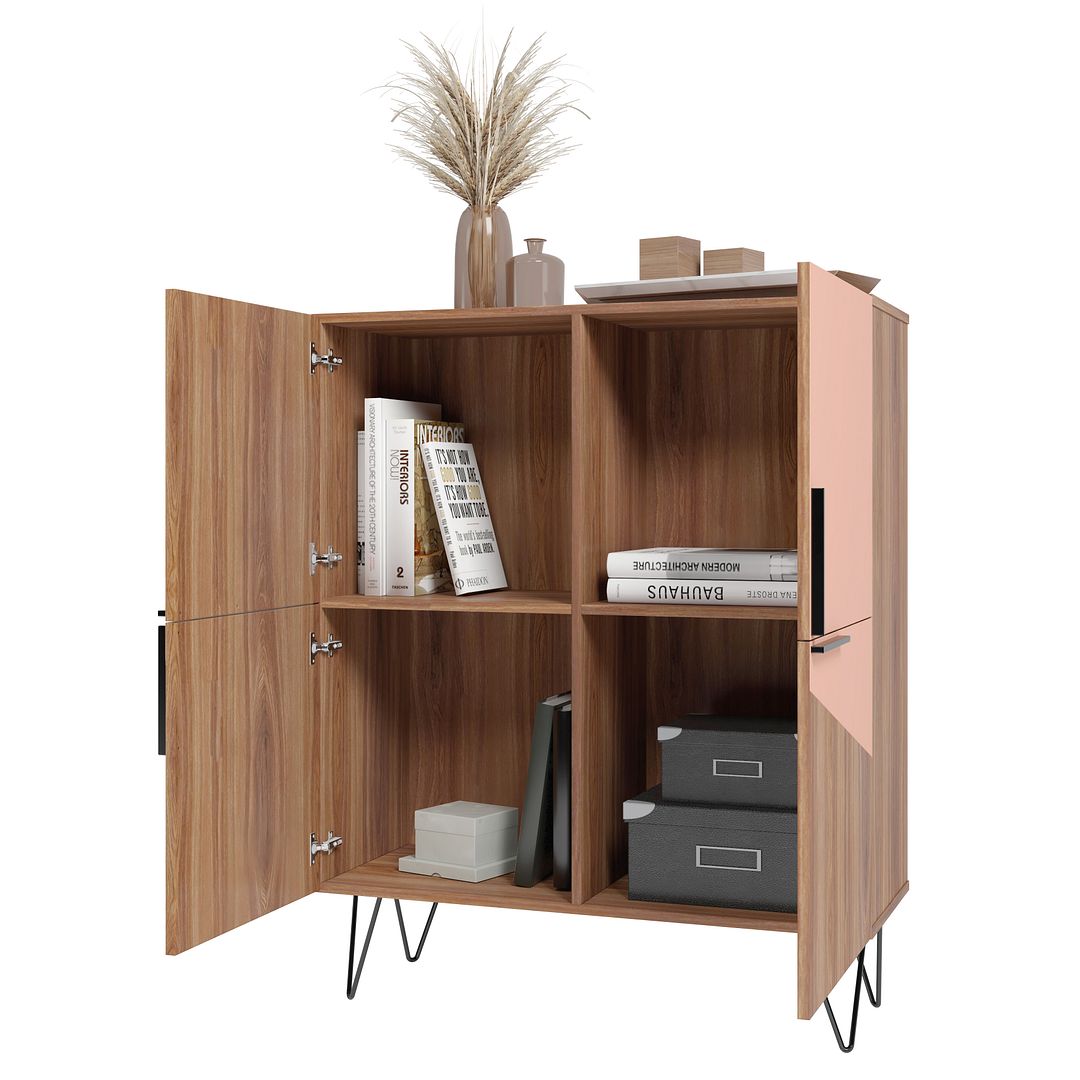 Velling Low Cabinet - Brown/Pink