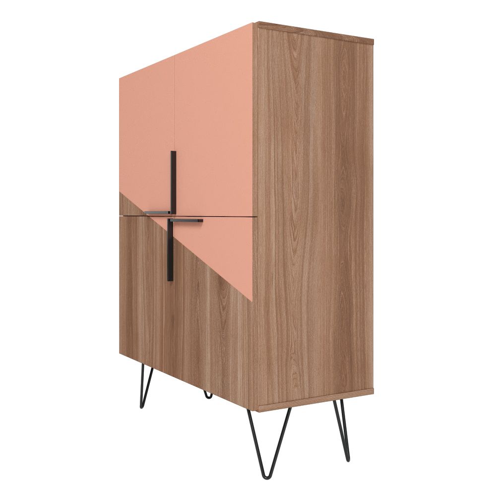Velling Low Cabinet - Brown/Pink