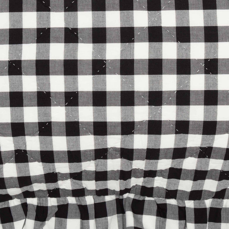 Selena III Ruffled King Sham - Black Check