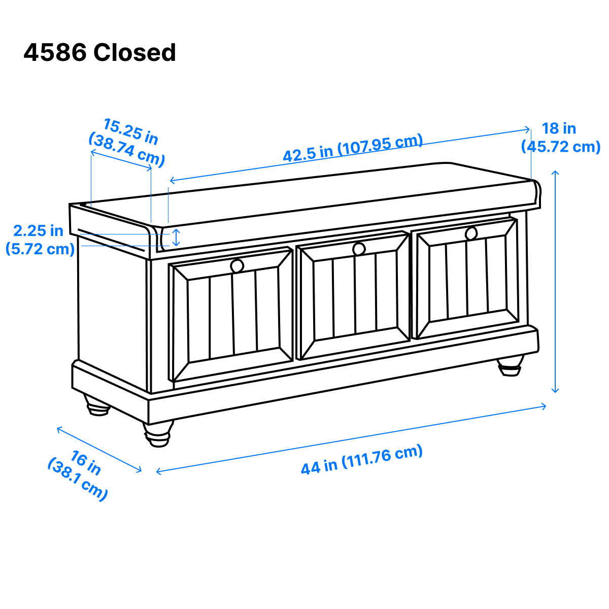 Woodwell Bench - Antique White